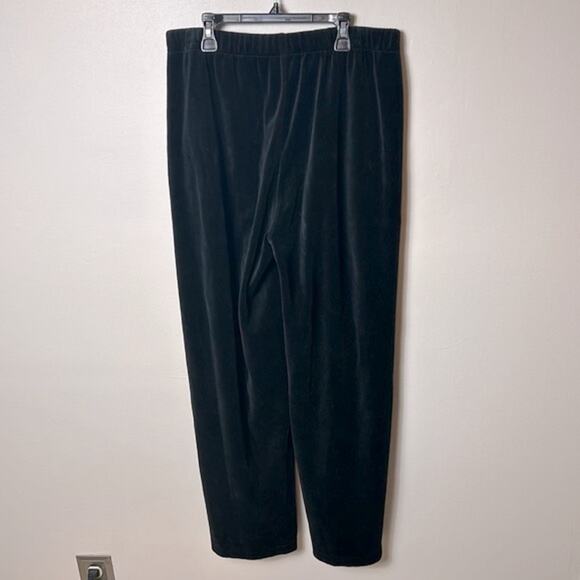 NWT Eileen Fisher black velour easy fit full length pants - Picture 9 of 14